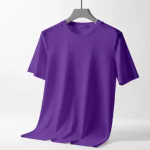 2/2 Rib Cotton Fabric Round Neck T-shirt For Men