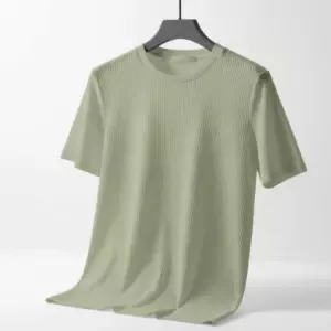 2/2 Rib Cotton Fabric Round Neck T-shirt For Men