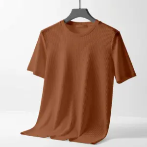 2/2 Rib Cotton Fabric Round Neck T-shirt For Men
