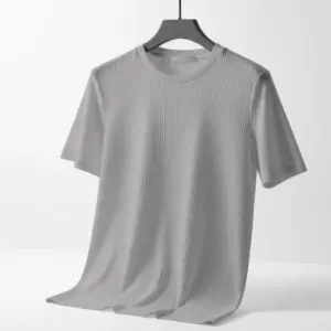 2/2 Rib Cotton Fabric Round Neck T-shirt For Men
