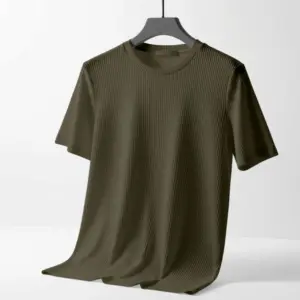 2/2 Rib Cotton Fabric Round Neck T-shirt For Men