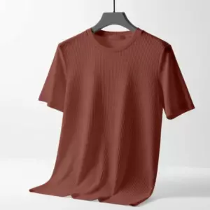 2/2 Rib Cotton Fabric Round Neck T-shirt For Men