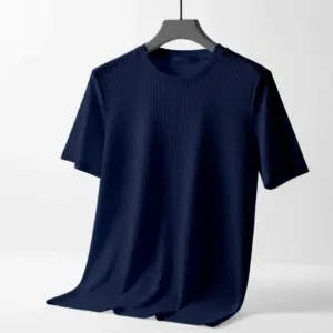 2/2 Rib Cotton Fabric Round Neck T-shirt For Men