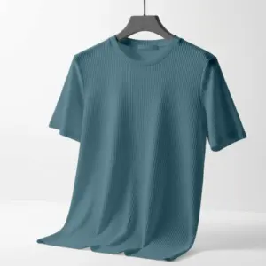 2/2 Rib Cotton Fabric Round Neck T-shirt For Men