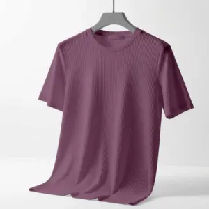 2/2 Rib Cotton Fabric Round Neck T-shirt For Men