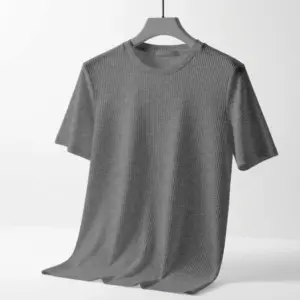 2/2 Rib Cotton Fabric Round Neck T-shirt For Men