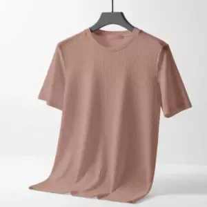 2/2 Rib Cotton Fabric Round Neck T-shirt For Men