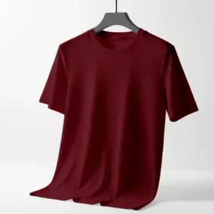 2/2 Rib Cotton Fabric Round Neck T-shirt For Men
