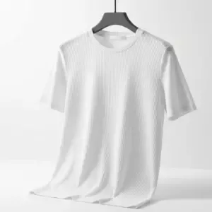 2/2 Rib Cotton Fabric Round Neck T-shirt For Men