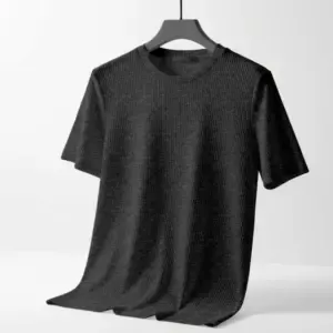 2/2 Rib Cotton Fabric Round Neck T-shirt For Men